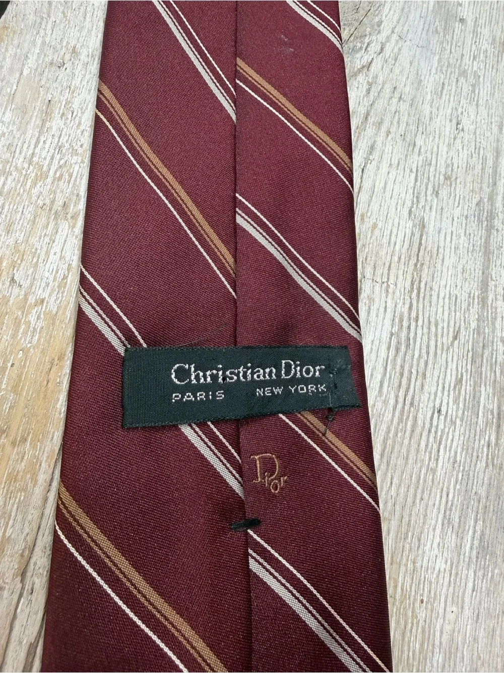 Christian Dior Vintage Logo Tie. Men’s Sz-58” Designer | Timeless | Maroon